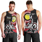 Custom AFL Essendon NAIDOC Week Men Tank Top Keep The Fire Burning Indigenous Art