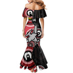 Custom AFL Essendon NAIDOC Week Mermaid Dress Keep The Fire Burning Indigenous Art