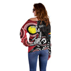 Custom AFL Essendon NAIDOC Week Off Shoulder Sweater Keep The Fire Burning Indigenous Art