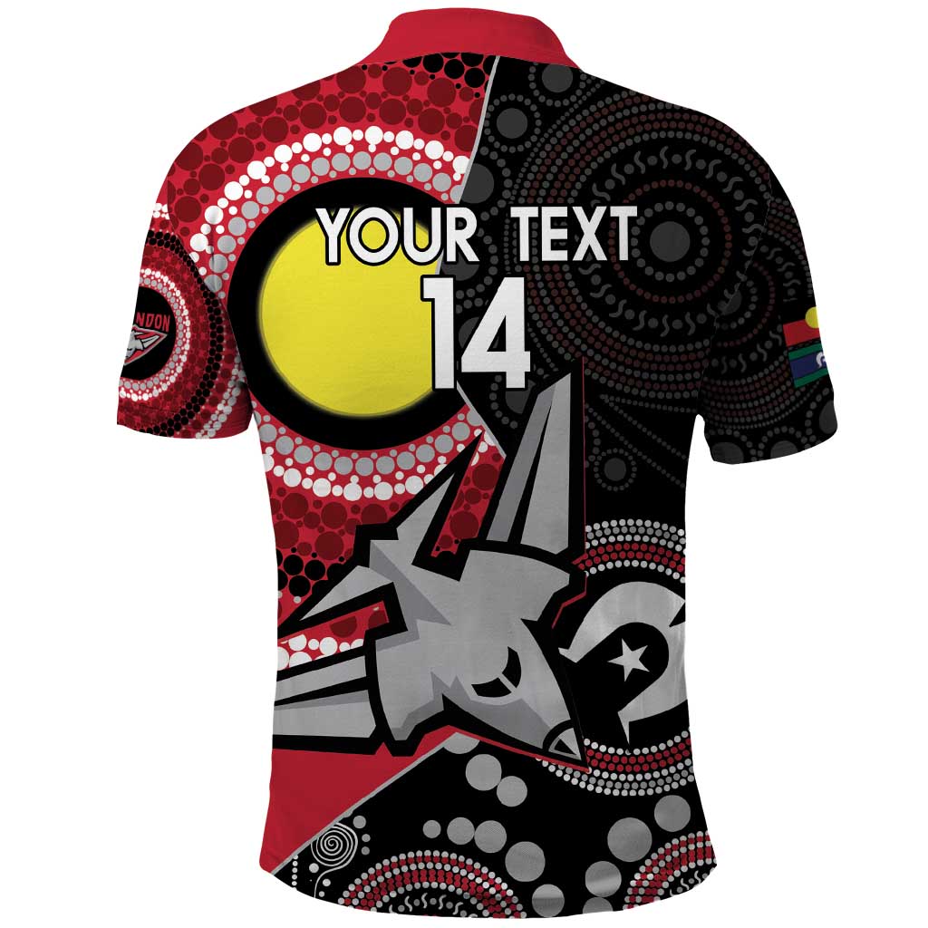 Custom AFL Essendon NAIDOC Week Polo Shirt Keep The Fire Burning Indigenous Art