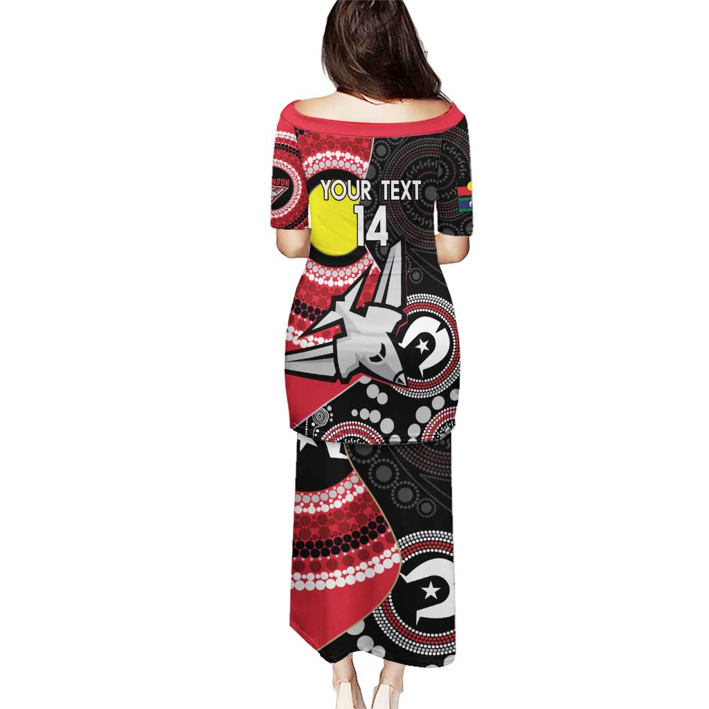Custom AFL Essendon NAIDOC Week Puletasi Keep The Fire Burning Indigenous Art