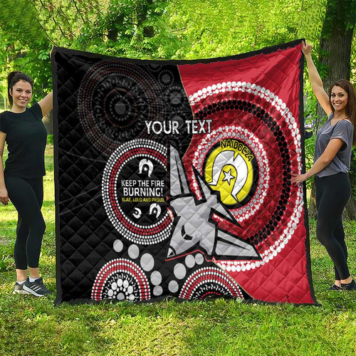 Custom AFL Essendon NAIDOC Week Quilt Keep The Fire Burning Indigenous Art