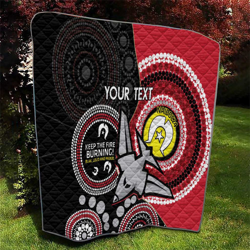 Custom AFL Essendon NAIDOC Week Quilt Keep The Fire Burning Indigenous Art