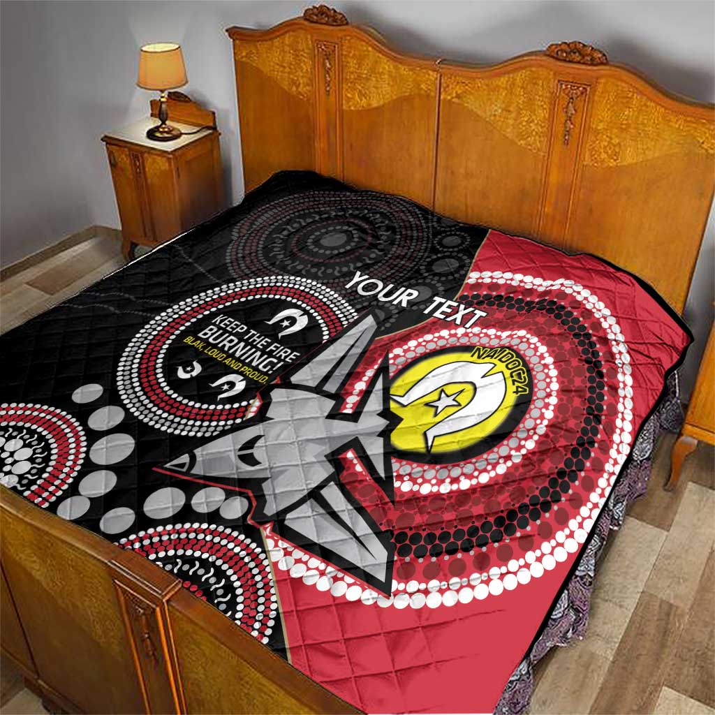 Custom AFL Essendon NAIDOC Week Quilt Keep The Fire Burning Indigenous Art