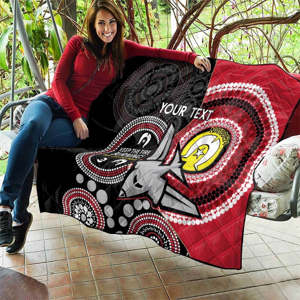 Custom AFL Essendon NAIDOC Week Quilt Keep The Fire Burning Indigenous Art