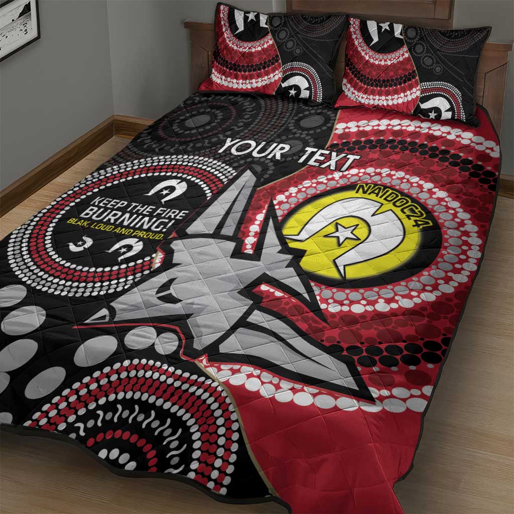 Custom AFL Essendon NAIDOC Week Quilt Bed Set Keep The Fire Burning Indigenous Art