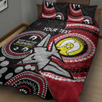 Custom AFL Essendon NAIDOC Week Quilt Bed Set Keep The Fire Burning Indigenous Art