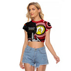 Custom AFL Essendon NAIDOC Week Raglan Cropped T Shirt Keep The Fire Burning Indigenous Art