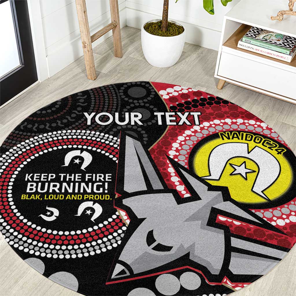 Custom AFL Essendon NAIDOC Week Round Carpet Keep The Fire Burning Indigenous Art