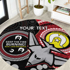 Custom AFL Essendon NAIDOC Week Round Carpet Keep The Fire Burning Indigenous Art