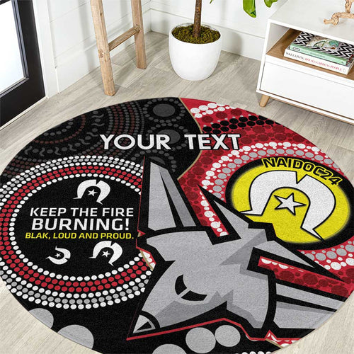 Custom AFL Essendon NAIDOC Week Round Carpet Keep The Fire Burning Indigenous Art