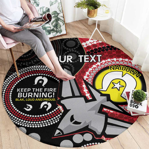 Custom AFL Essendon NAIDOC Week Round Carpet Keep The Fire Burning Indigenous Art