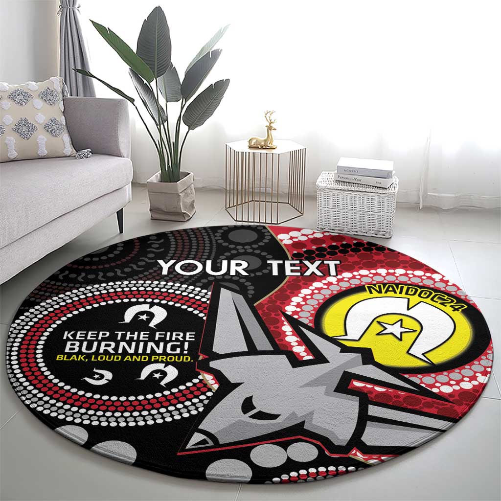 Custom AFL Essendon NAIDOC Week Round Carpet Keep The Fire Burning Indigenous Art