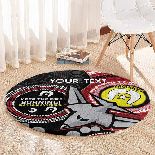 Custom AFL Essendon NAIDOC Week Round Carpet Keep The Fire Burning Indigenous Art