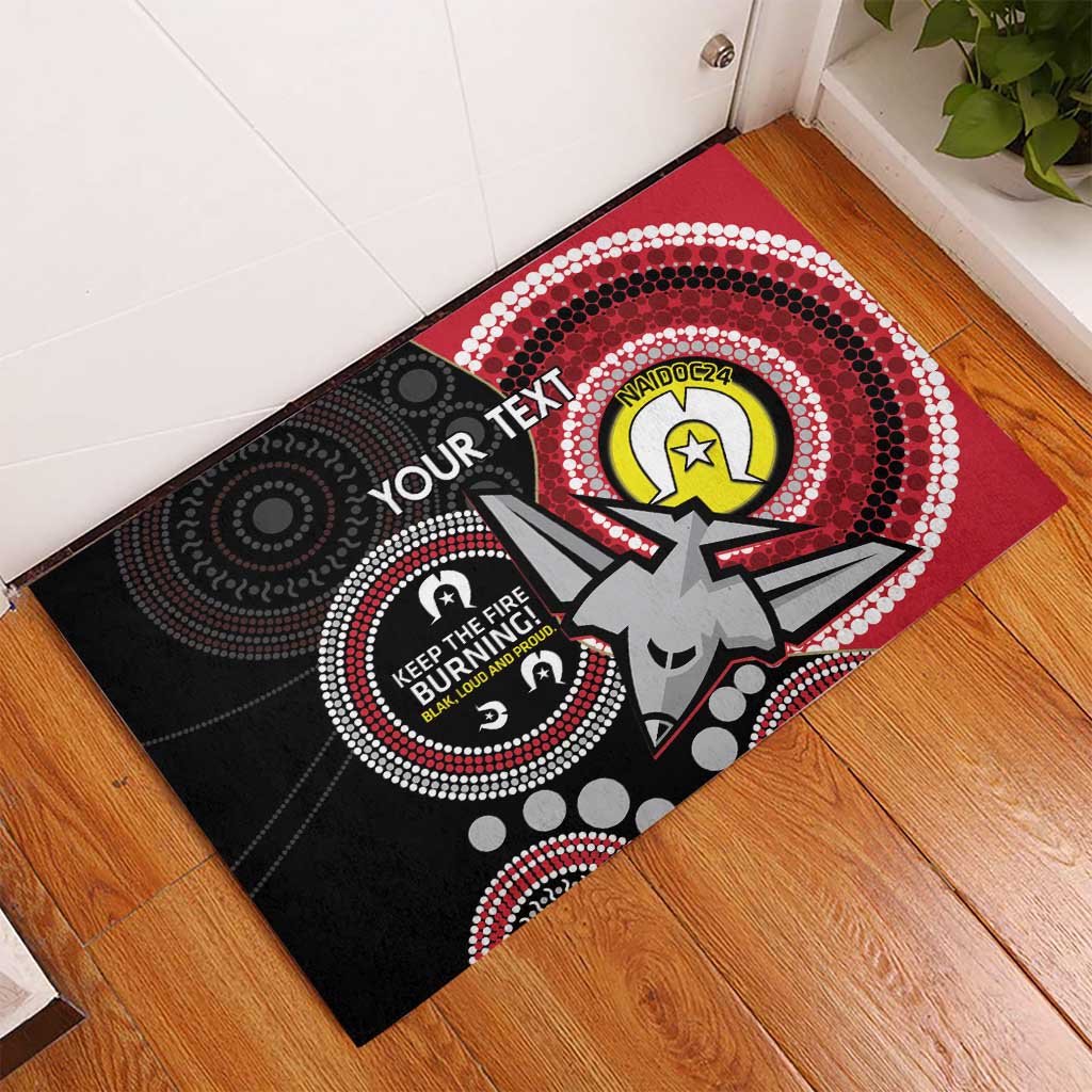 Custom AFL Essendon NAIDOC Week Rubber Doormat Keep The Fire Burning Indigenous Art