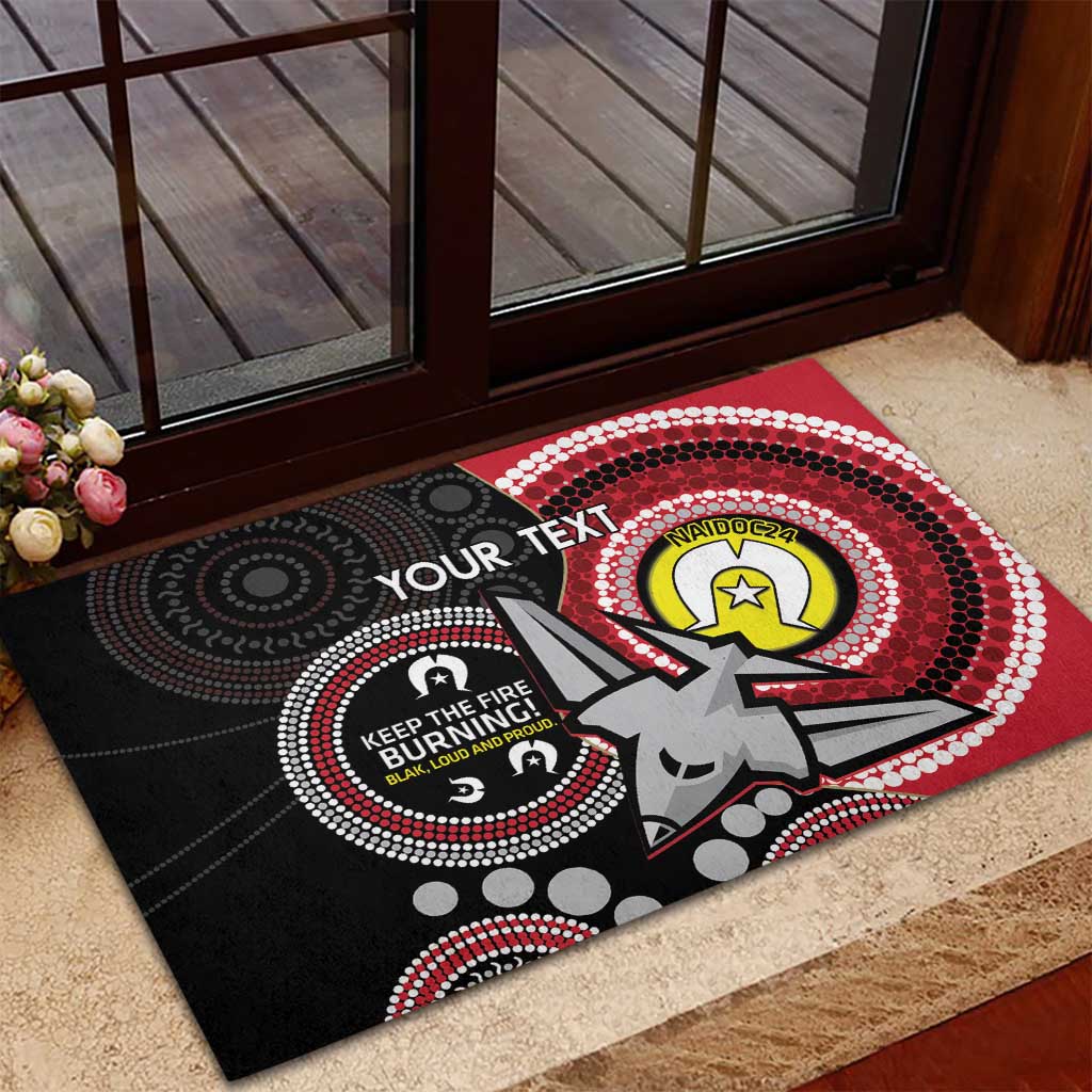 Custom AFL Essendon NAIDOC Week Rubber Doormat Keep The Fire Burning Indigenous Art