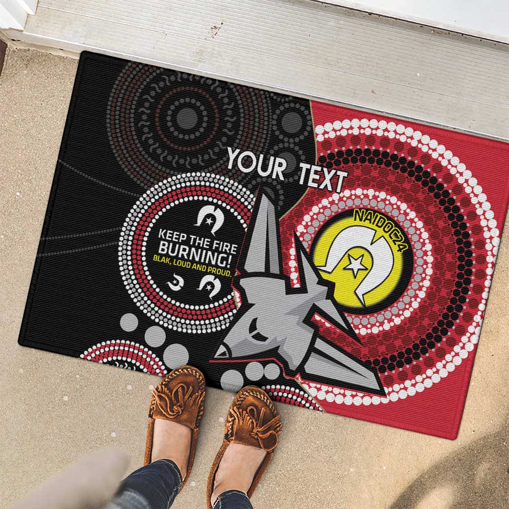 Custom AFL Essendon NAIDOC Week Rubber Doormat Keep The Fire Burning Indigenous Art