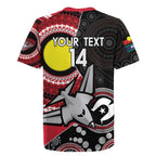 Custom AFL Essendon NAIDOC Week Rugby Jersey Keep The Fire Burning Indigenous Art