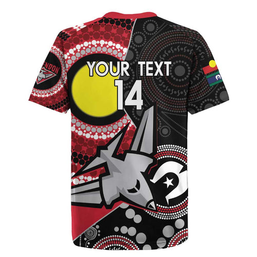 Custom AFL Essendon NAIDOC Week Rugby Jersey Keep The Fire Burning Indigenous Art