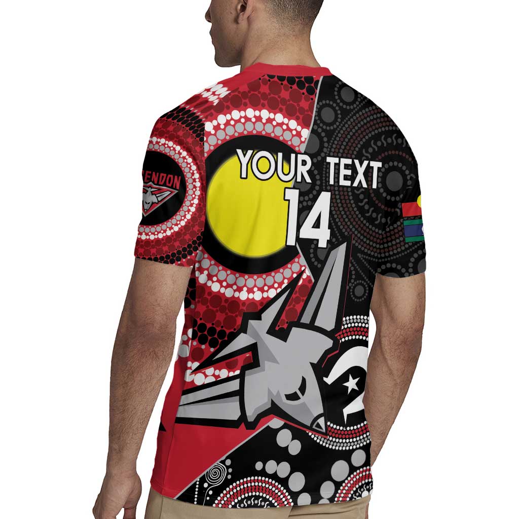 Custom AFL Essendon NAIDOC Week Rugby Jersey Keep The Fire Burning Indigenous Art