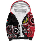 Custom AFL Essendon NAIDOC Week Sherpa Hoodie Keep The Fire Burning Indigenous Art