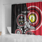 Custom AFL Essendon NAIDOC Week Shower Curtain Keep The Fire Burning Indigenous Art