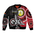 Custom AFL Essendon NAIDOC Week Sleeve Zip Bomber Jacket Keep The Fire Burning Indigenous Art