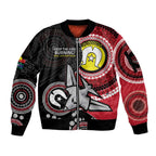 Custom AFL Essendon NAIDOC Week Sleeve Zip Bomber Jacket Keep The Fire Burning Indigenous Art