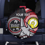 Custom AFL Essendon NAIDOC Week Spare Tire Cover Keep The Fire Burning Indigenous Art