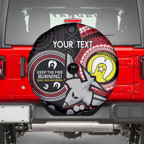 Custom AFL Essendon NAIDOC Week Spare Tire Cover Keep The Fire Burning Indigenous Art