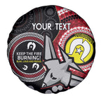 Custom AFL Essendon NAIDOC Week Spare Tire Cover Keep The Fire Burning Indigenous Art