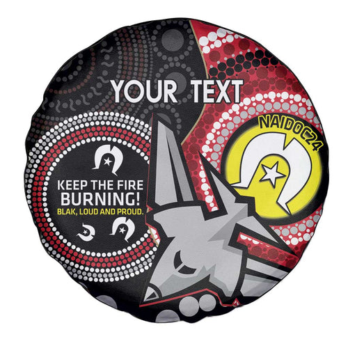 Custom AFL Essendon NAIDOC Week Spare Tire Cover Keep The Fire Burning Indigenous Art