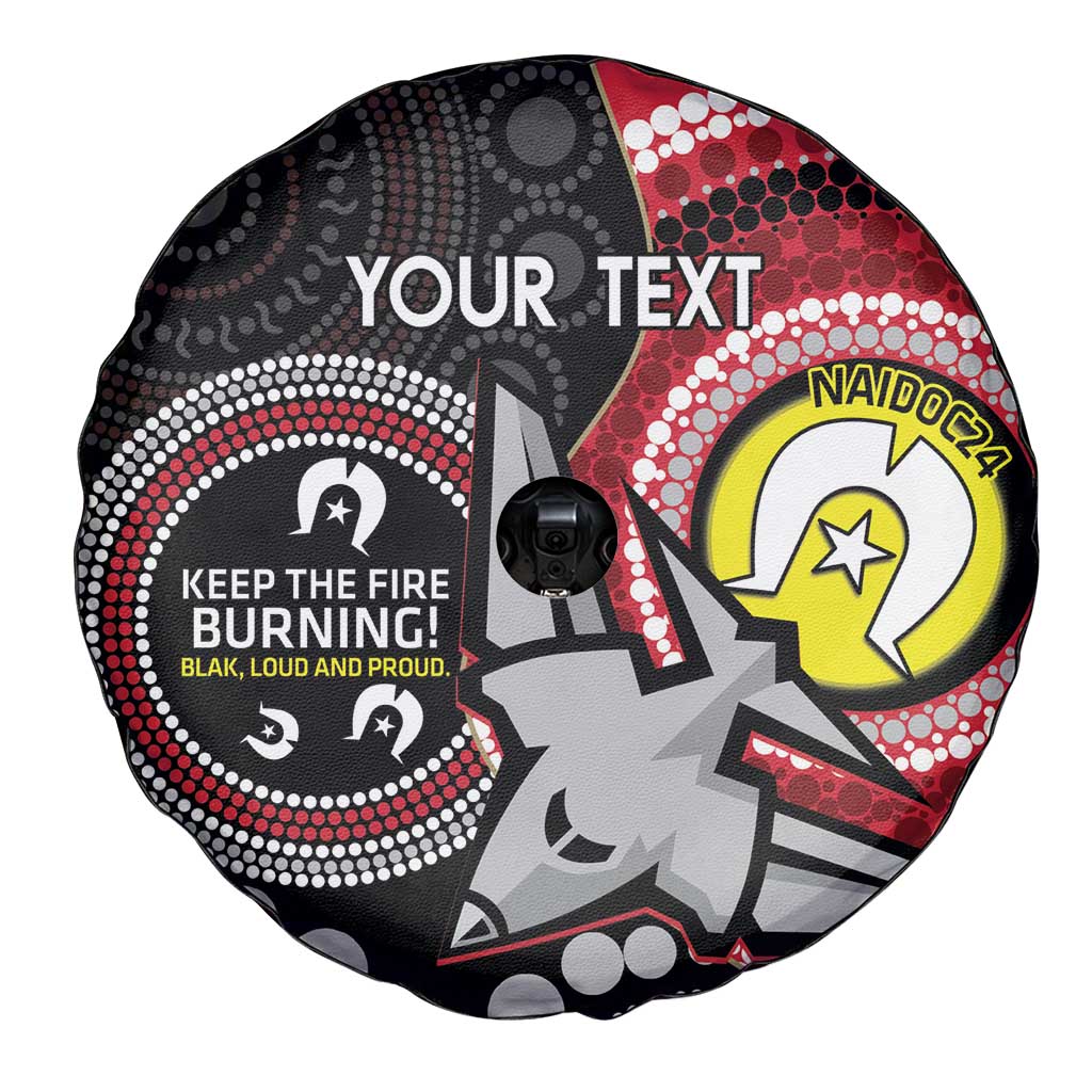 Custom AFL Essendon NAIDOC Week Spare Tire Cover Keep The Fire Burning Indigenous Art