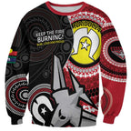 Custom AFL Essendon NAIDOC Week Sweatshirt Keep The Fire Burning Indigenous Art