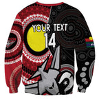 Custom AFL Essendon NAIDOC Week Sweatshirt Keep The Fire Burning Indigenous Art