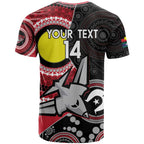 Custom AFL Essendon NAIDOC Week T Shirt Keep The Fire Burning Indigenous Art