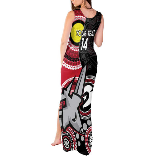 Custom AFL Essendon NAIDOC Week Tank Maxi Dress Keep The Fire Burning Indigenous Art