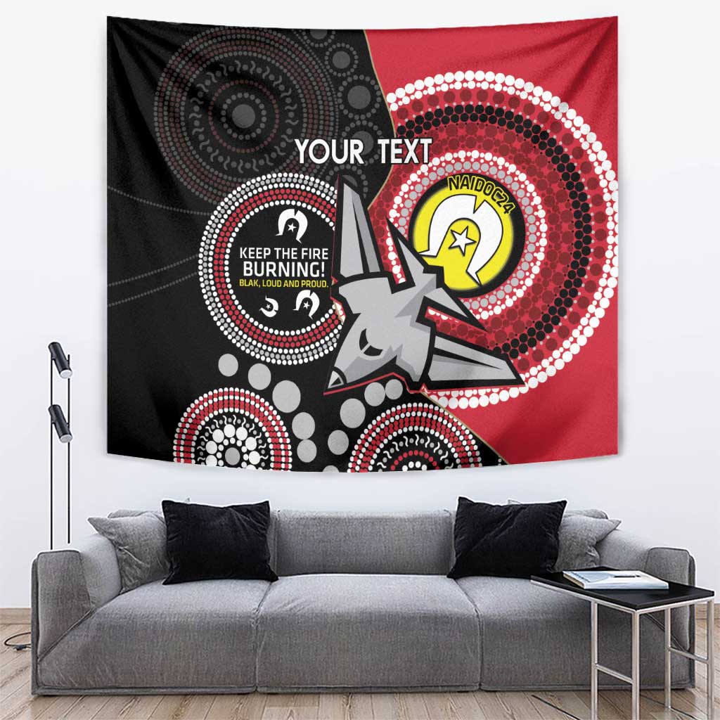 Custom AFL Essendon NAIDOC Week Tapestry Keep The Fire Burning Indigenous Art