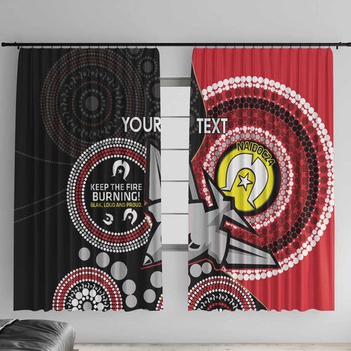 Custom AFL Essendon NAIDOC Week Window Curtain Keep The Fire Burning Indigenous Art