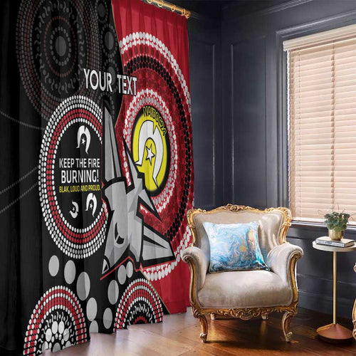 Custom AFL Essendon NAIDOC Week Window Curtain Keep The Fire Burning Indigenous Art