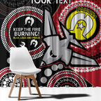 Custom AFL Essendon NAIDOC Week Window Curtain Keep The Fire Burning Indigenous Art