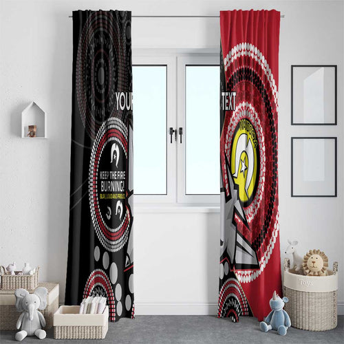 Custom AFL Essendon NAIDOC Week Window Curtain Keep The Fire Burning Indigenous Art