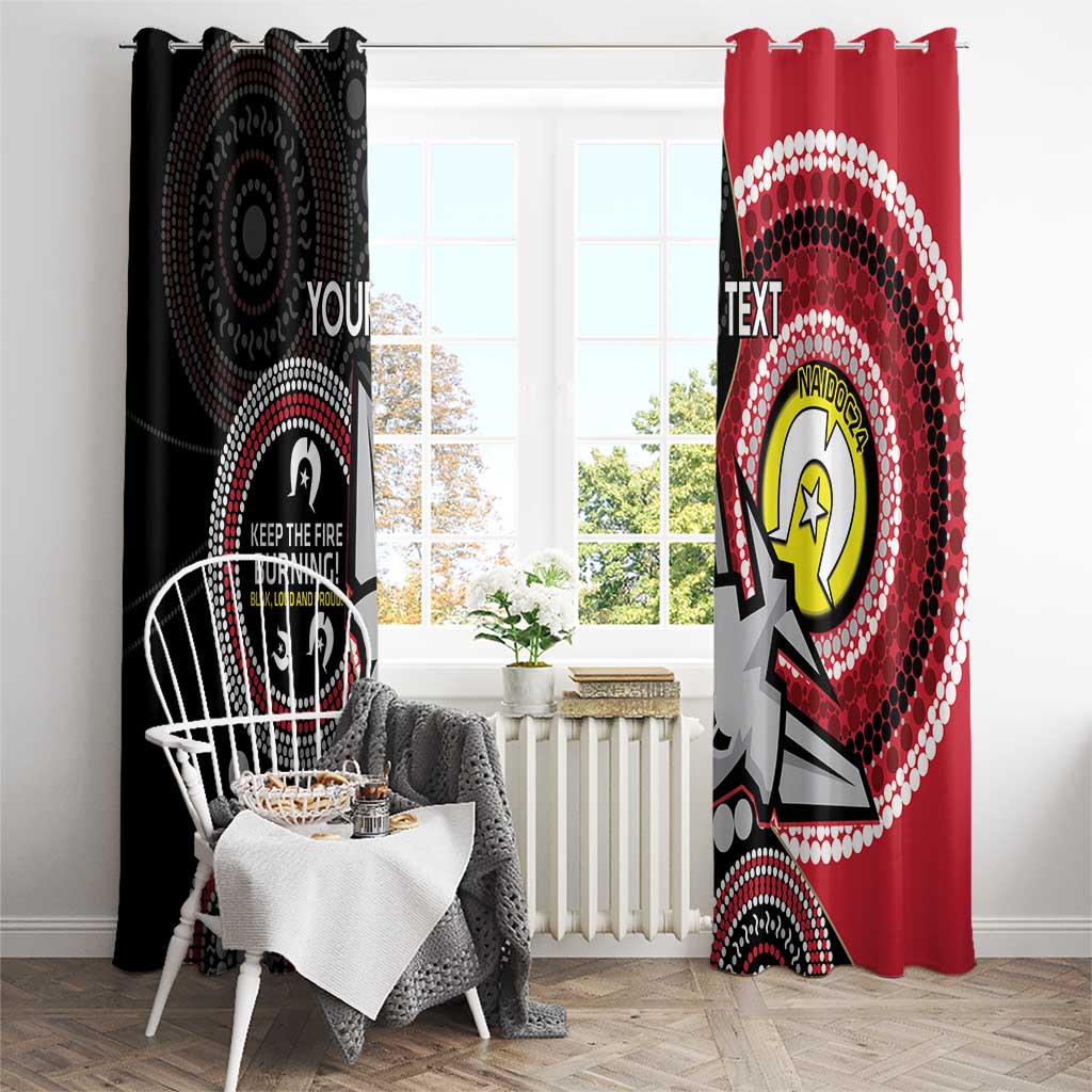 Custom AFL Essendon NAIDOC Week Window Curtain Keep The Fire Burning Indigenous Art