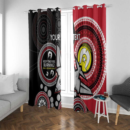 Custom AFL Essendon NAIDOC Week Window Curtain Keep The Fire Burning Indigenous Art