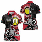 Custom AFL Essendon NAIDOC Week Women Polo Shirt Keep The Fire Burning Indigenous Art