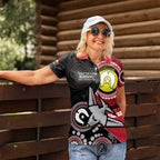 Custom AFL Essendon NAIDOC Week Women Polo Shirt Keep The Fire Burning Indigenous Art