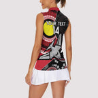 Custom AFL Essendon NAIDOC Week Women Sleeveless Polo Shirt Keep The Fire Burning Indigenous Art