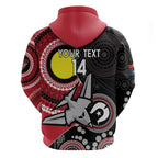Custom AFL Essendon NAIDOC Week Zip Hoodie Keep The Fire Burning Indigenous Art