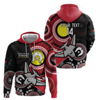 Custom AFL Essendon NAIDOC Week Zip Hoodie Keep The Fire Burning Indigenous Art