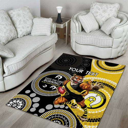 Custom AFL Richmond NAIDOC Week Area Rug Keep The Fire Burning Indigenous Art
